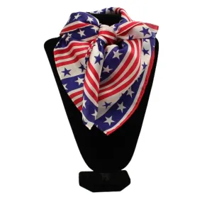 0909497 M&F Silk Print Wild Rag - Stars and Stripes Print