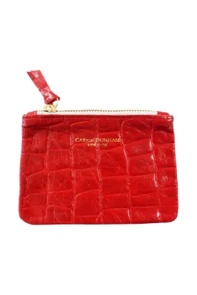 6x4 Medium Mini Red Croc Zip Pouch