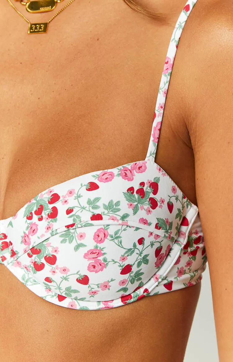 9.0 SWIM Bianca Strawberry Floral Bikini Top