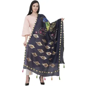 A R Silk Silk Peacock Multi Fancy Dupatta Color Navy Dupatta or Chunni