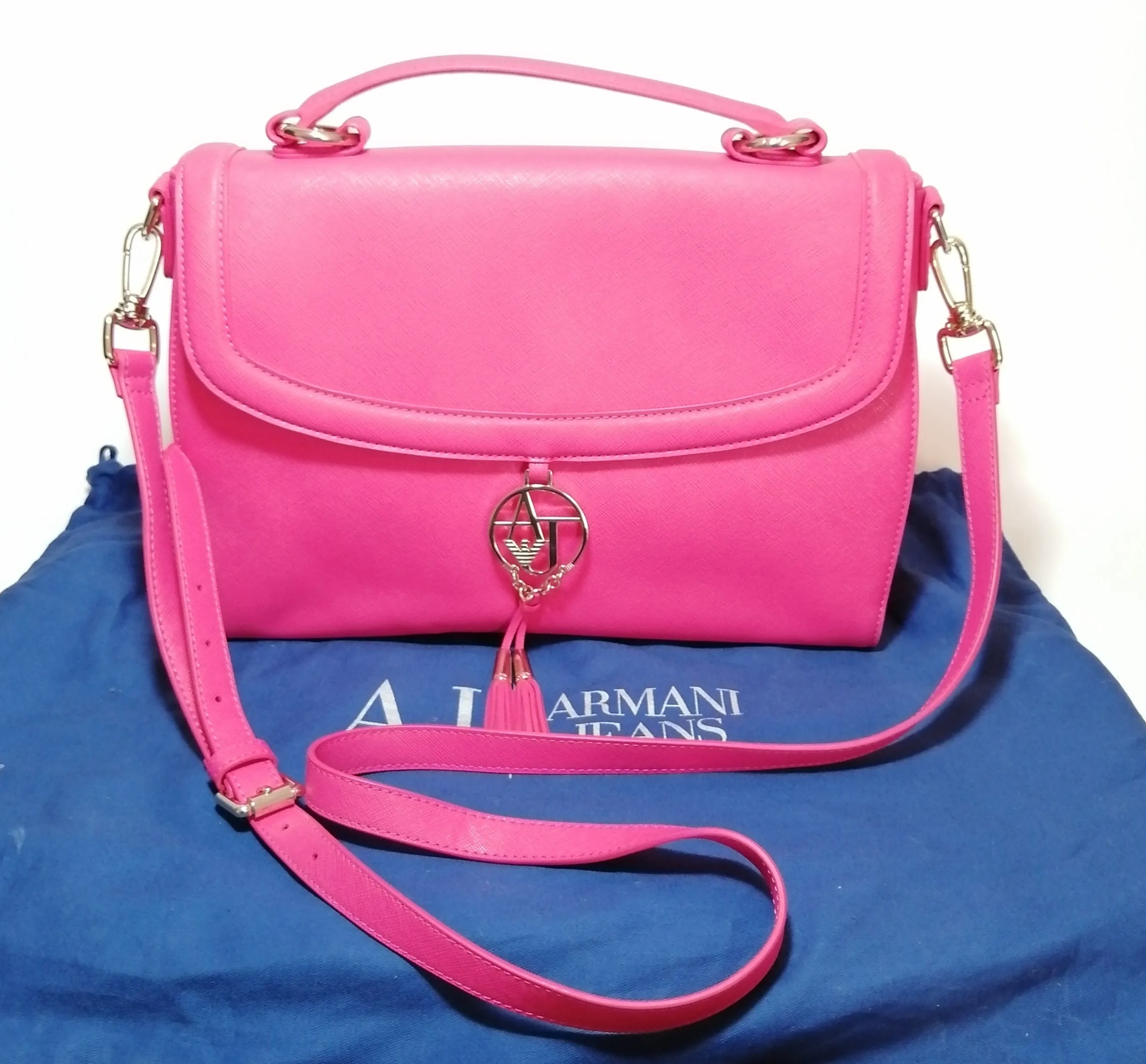 Armani Jeans Pink Tassel Satchel | Like New |