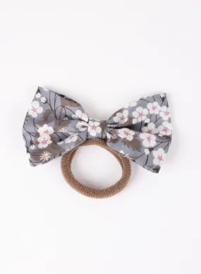 Bow Hair Bobble in Grey Mitsi