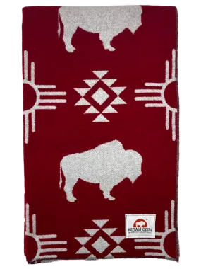 Buffalo Cross Throw Blanket - Teepee Red #3