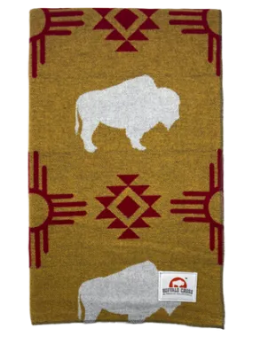 Buffalo Cross Throw Blanket - White Buffalo Mustard #4