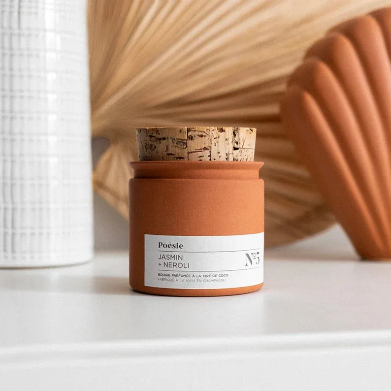 Candle Terracotta : Parfum No.5 - Jasmine   Neroli