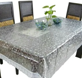 Designer mart 1 piece dining table cover with silver lace.