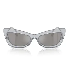 Dolce & Gabbana Women's Light Grey Mirrored Silver Cat-Eye Sunglasses