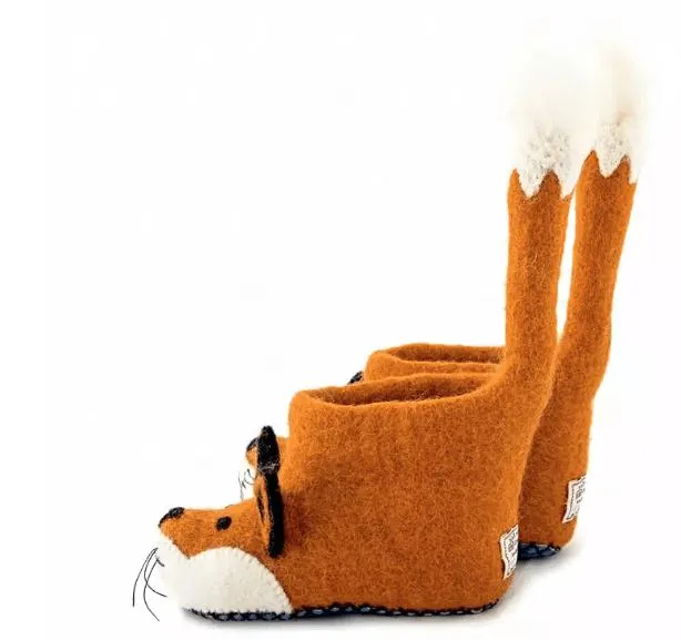 Hand Sewn Children's Fox Slippers