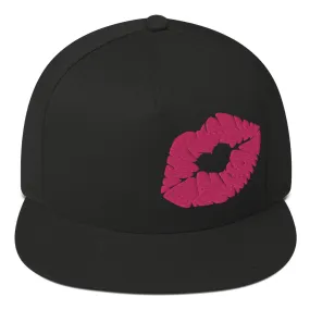 Kiss Lips Flat Bill Cap