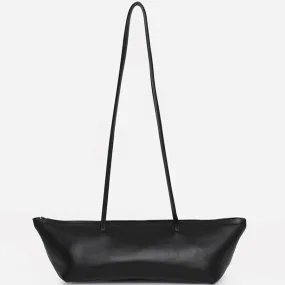 LEATHER HANDBAG "AB 124" IN BLACK