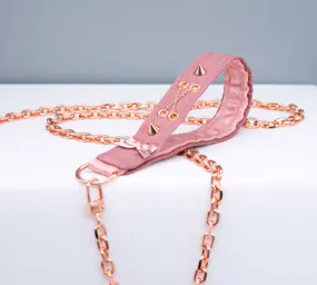 Limited Edition - Mauve Silk Corset Rose Gold Leash