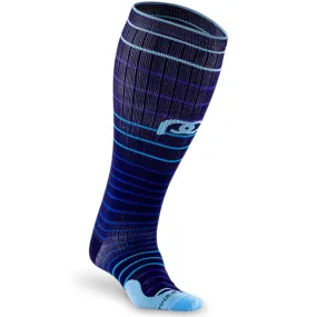 Marathon Wide-Calf, Navy Blue Lines