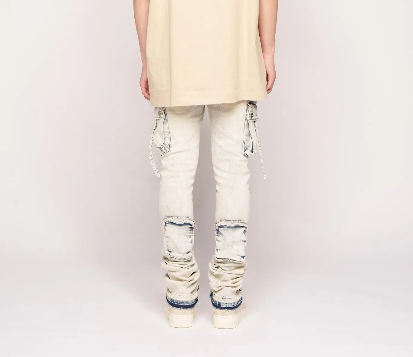 Pheelings - Never Look Back Cargo Flare Stack Denim