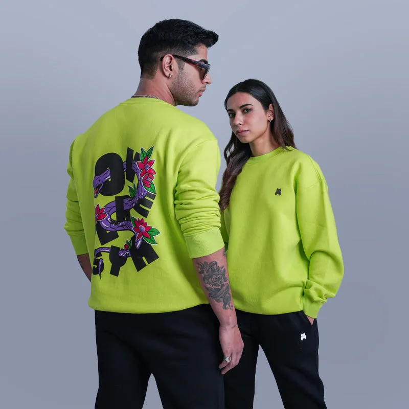 Serpent Oversized Sweatshirt - Acid Lime