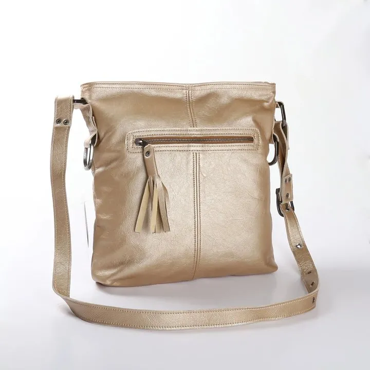 Thandana Messenger Metallic Leather Handbag