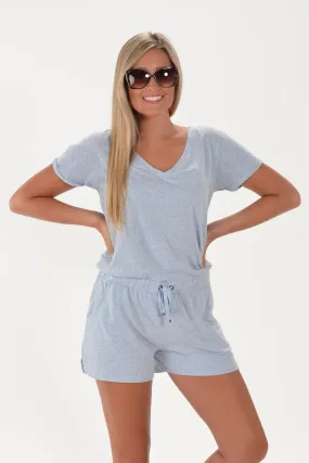 Z SUPPLY PIA TRIBLEND ROMPER - FOREVER BLUE